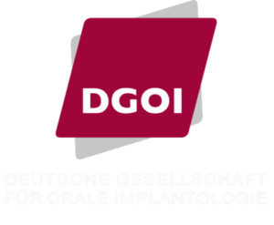 Mitgliedschaftssiegel der Deutschen Gesellschaft für Orale Implantologie (DGOI), Zeugnis hoher Qualifikation und Spezialisierung in der Implantologie